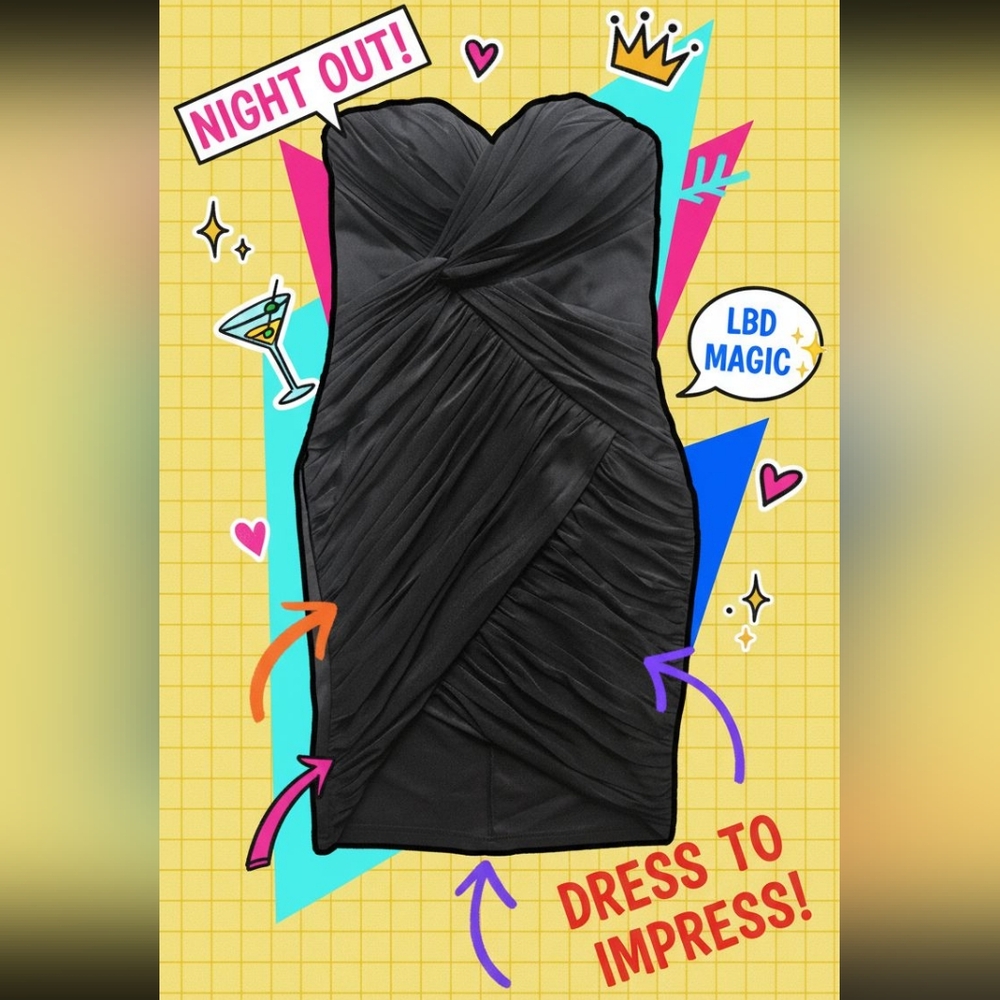 Lipsy Black Strapless Dress